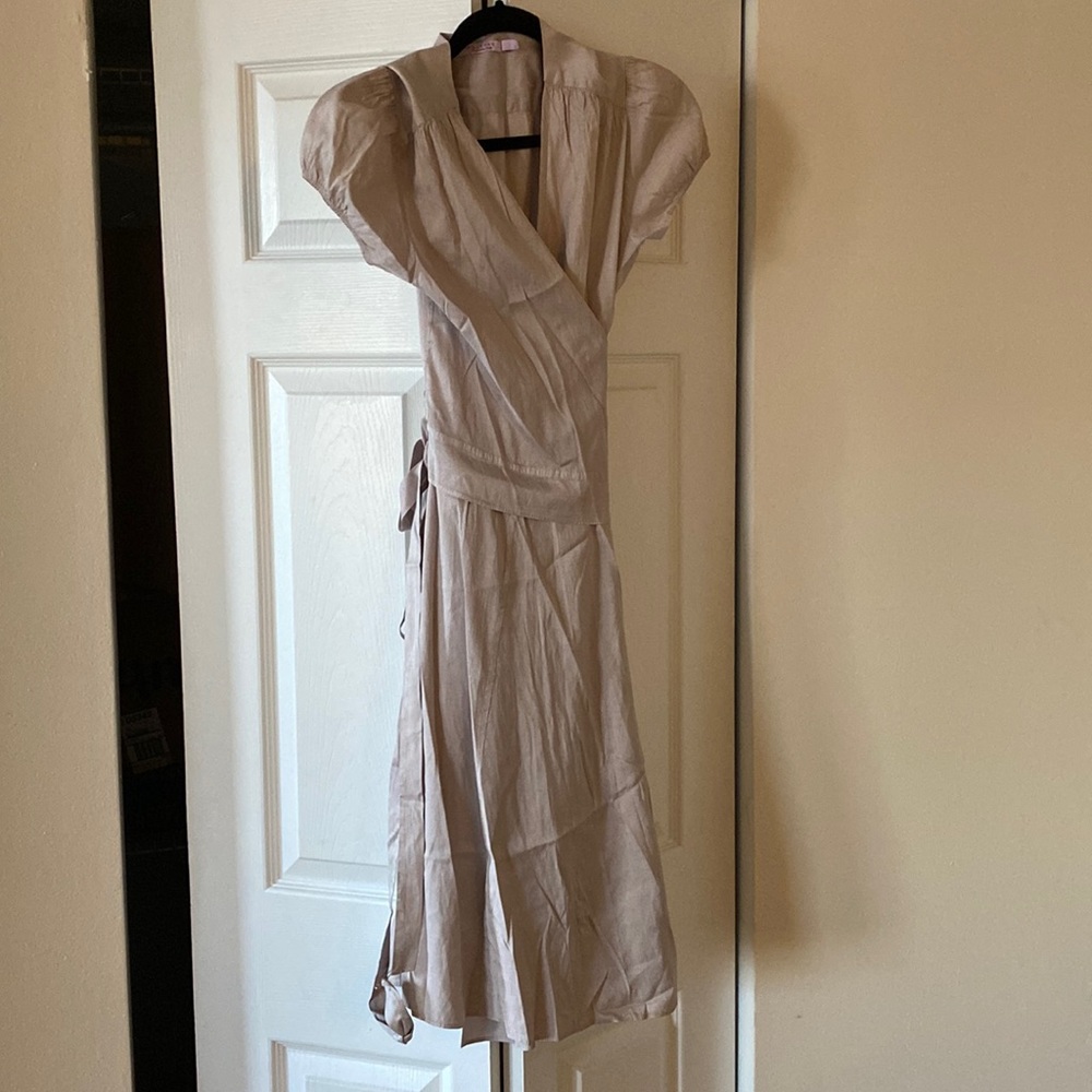 Light pink Cotten wrap dress, ties on the side